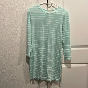 Mint green and white stripe dress